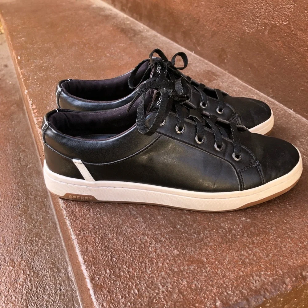 Sperry Womens Charter LTT‎ Casual Sneaker Size 8 Black Lace Up Style STS86546